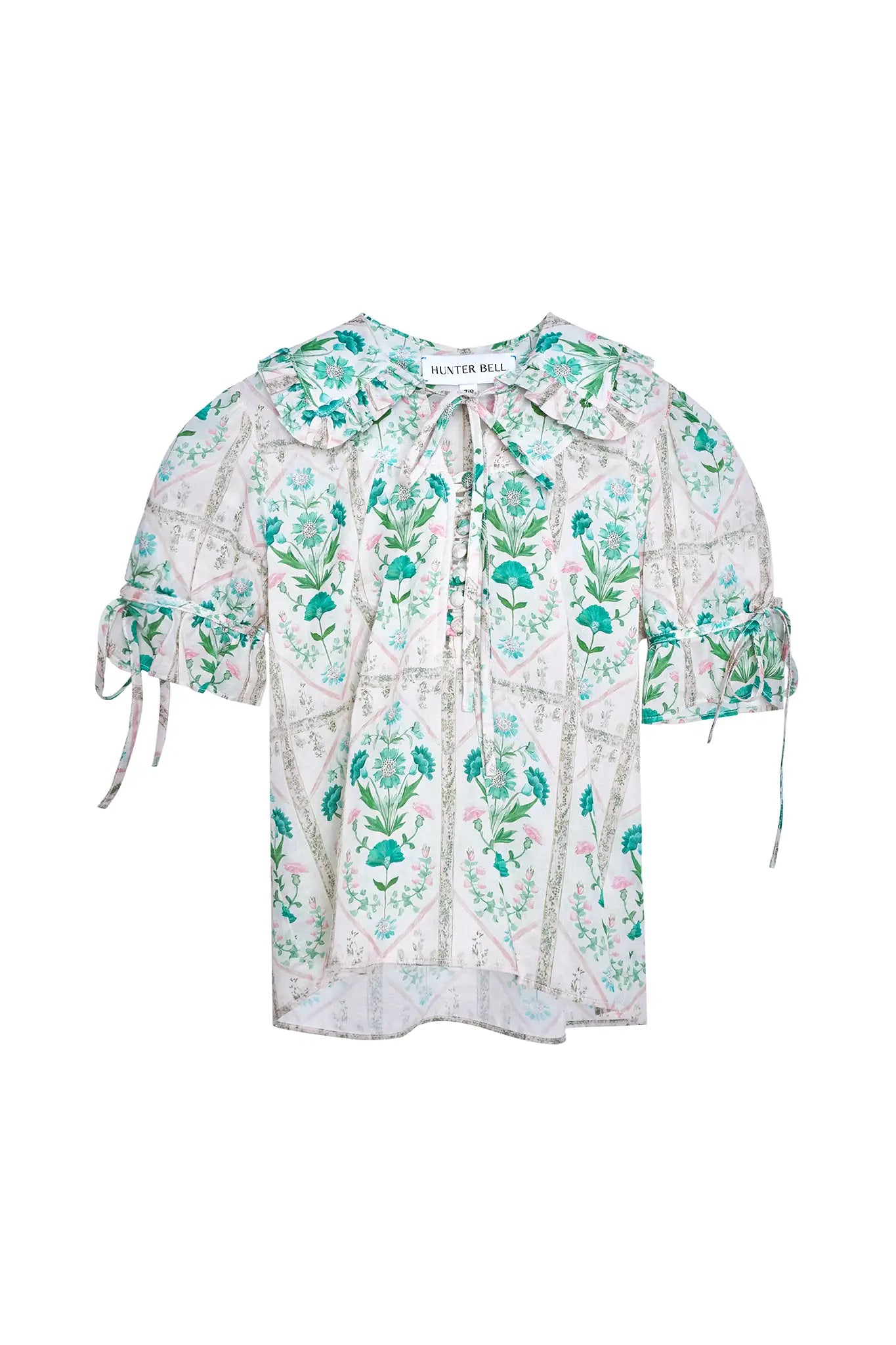 The Kids Mayfair Top in Pink Trellis paired with matching Rosie Skirt.