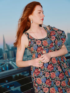 Emily Dress in Black Rainbow Jacquard