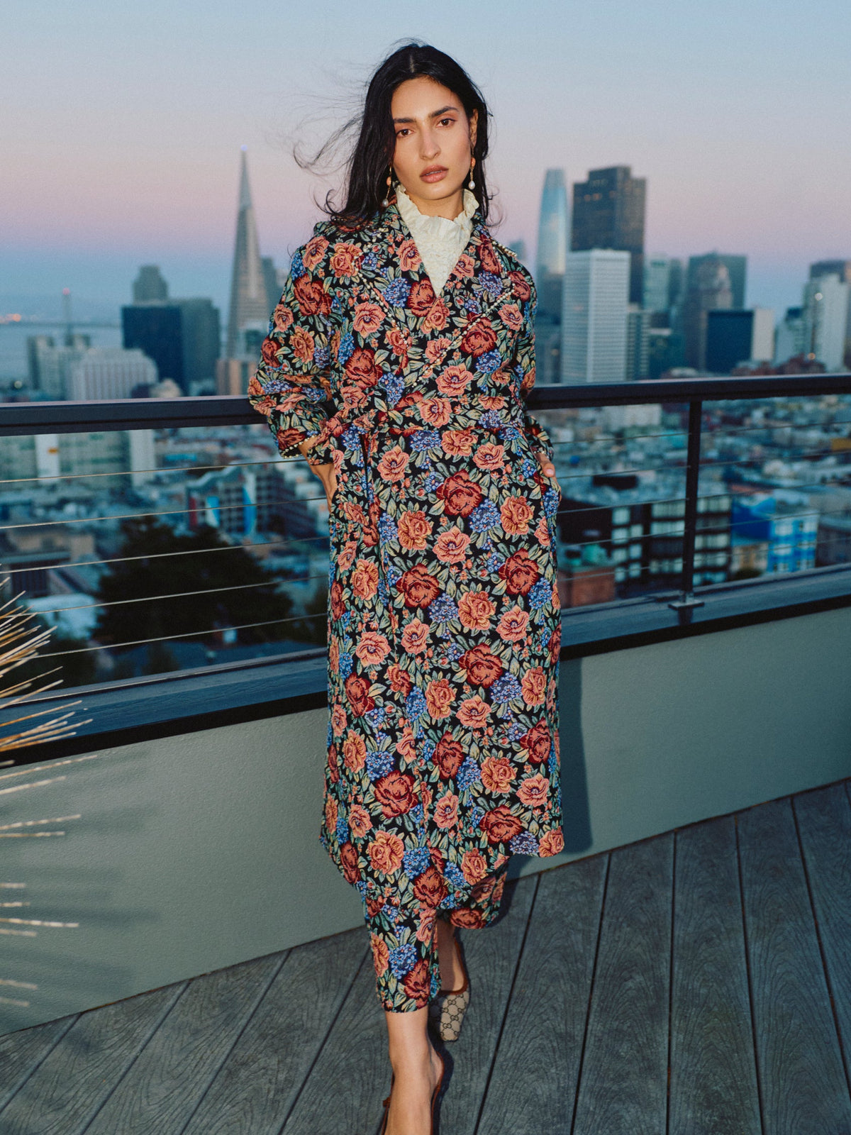 Palak Jacket in Black Rainbow Jacquard