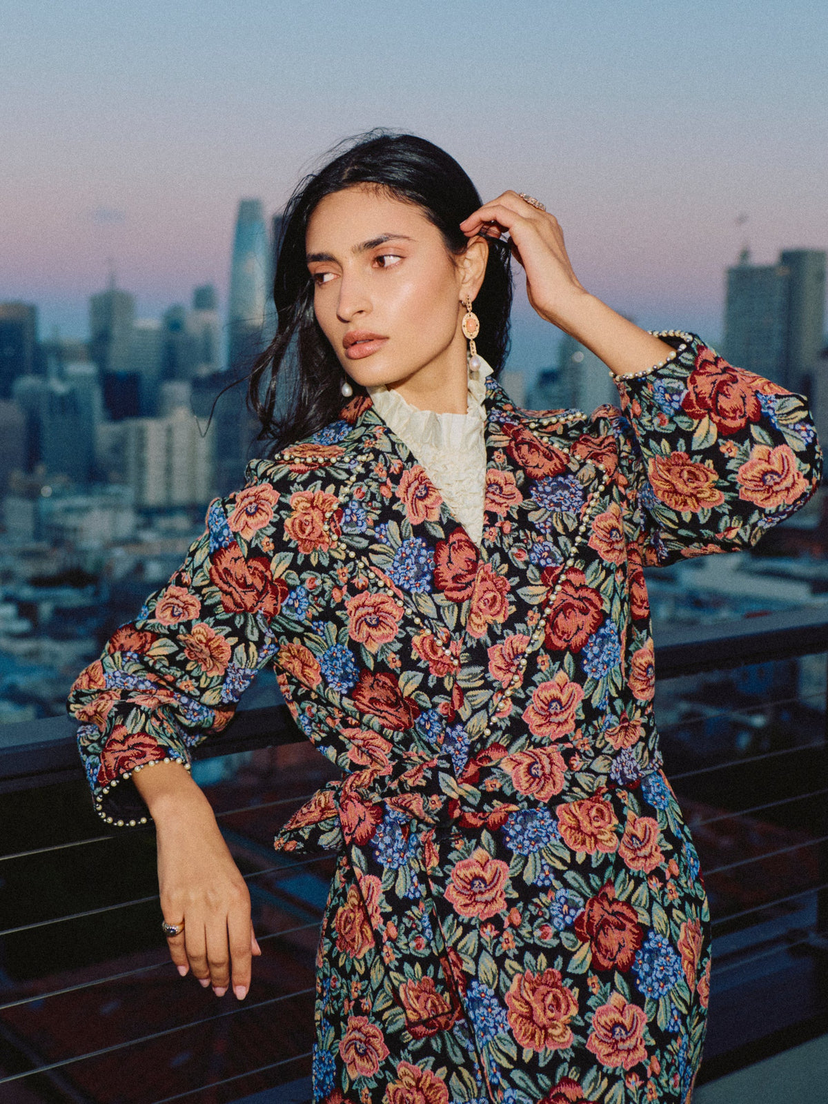 Palak Jacket in Black Rainbow Jacquard