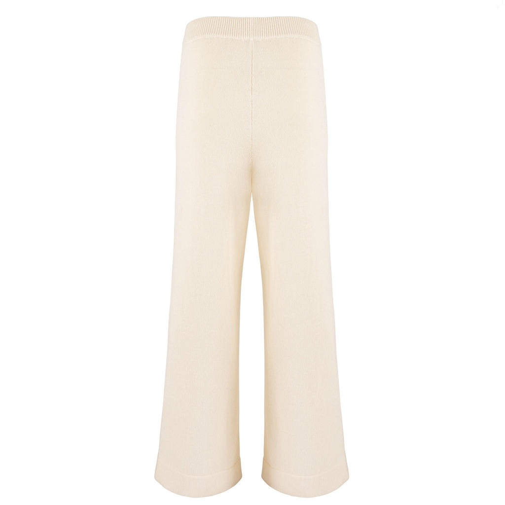 Women’s Cream Wide Leg Knit Pant