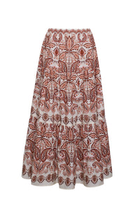 Melanie Skirt in Palm Paisley Ivory