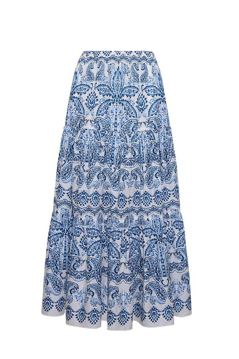 Melanie Skirt in Palm Paisley Sky