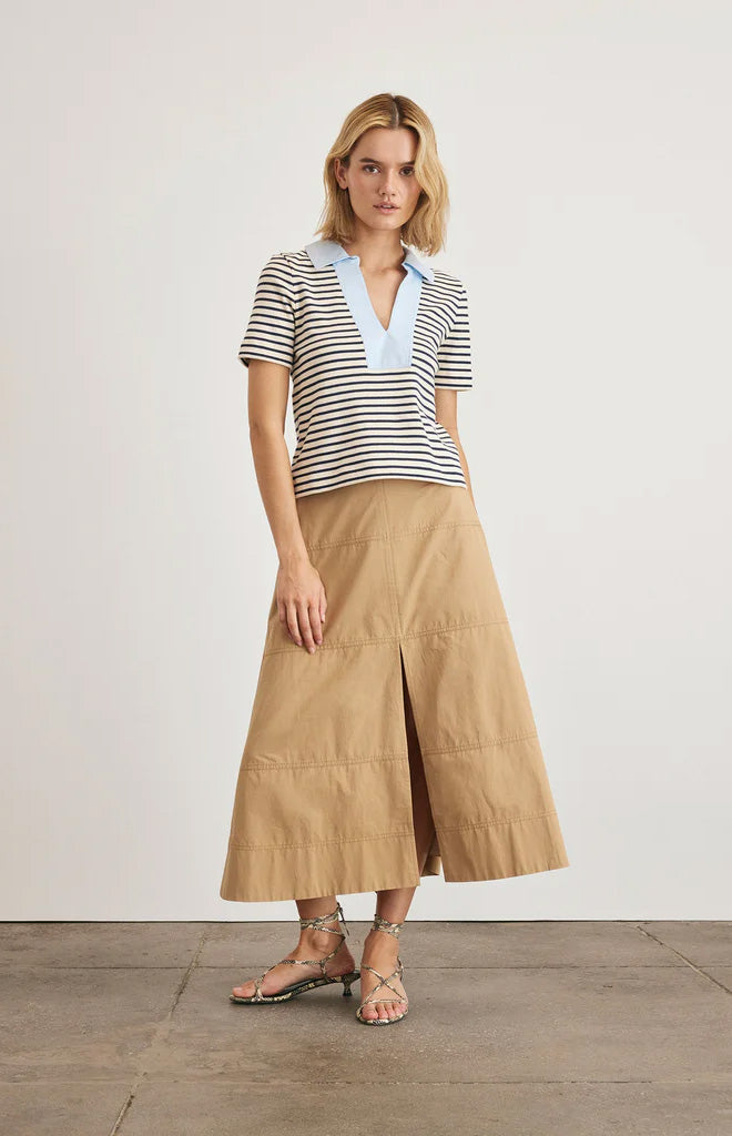 Melanie Top in Cream & Maritime Blue Stripe