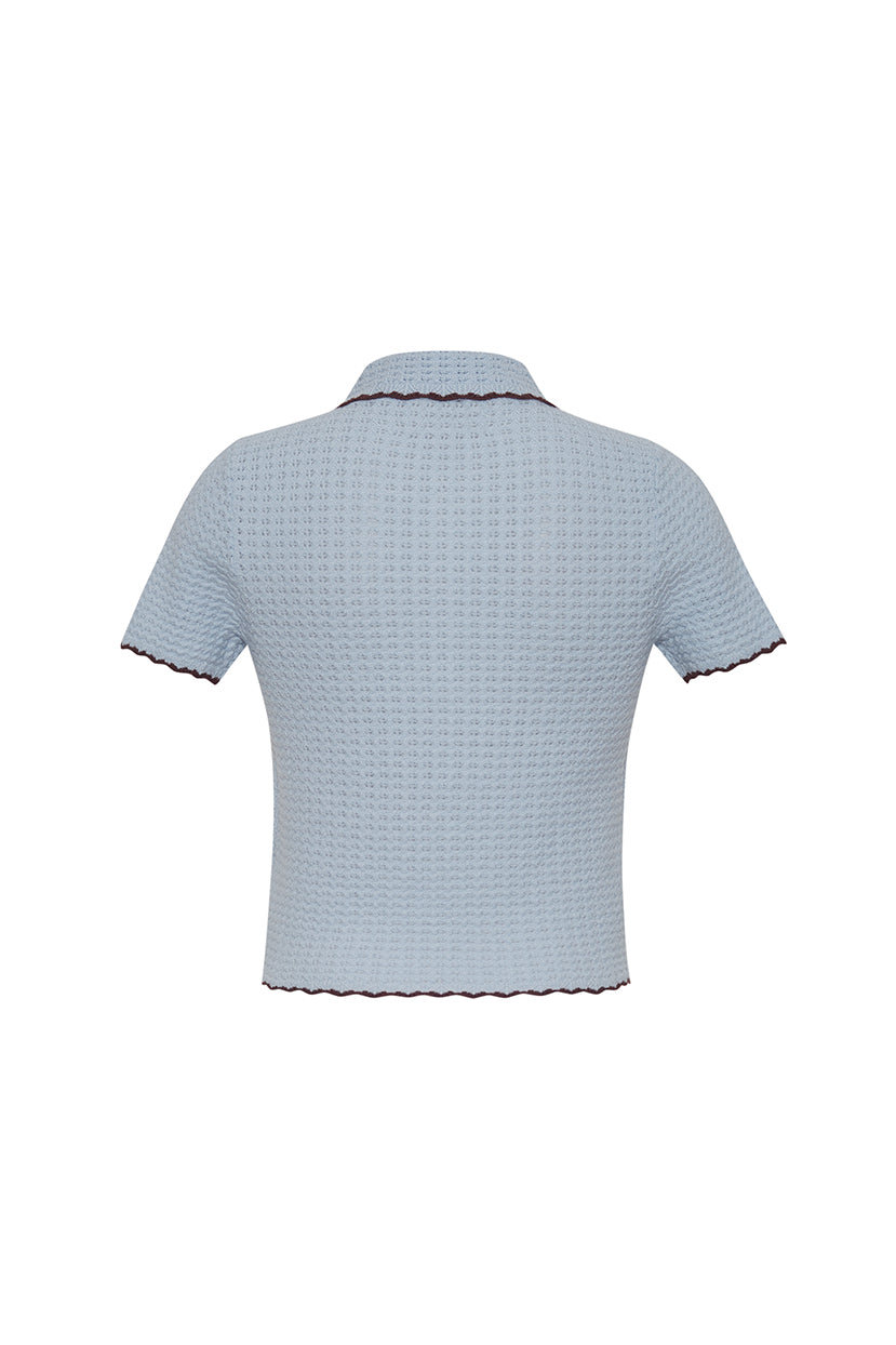 Melody Polo in Light Blue with Brown Tipping