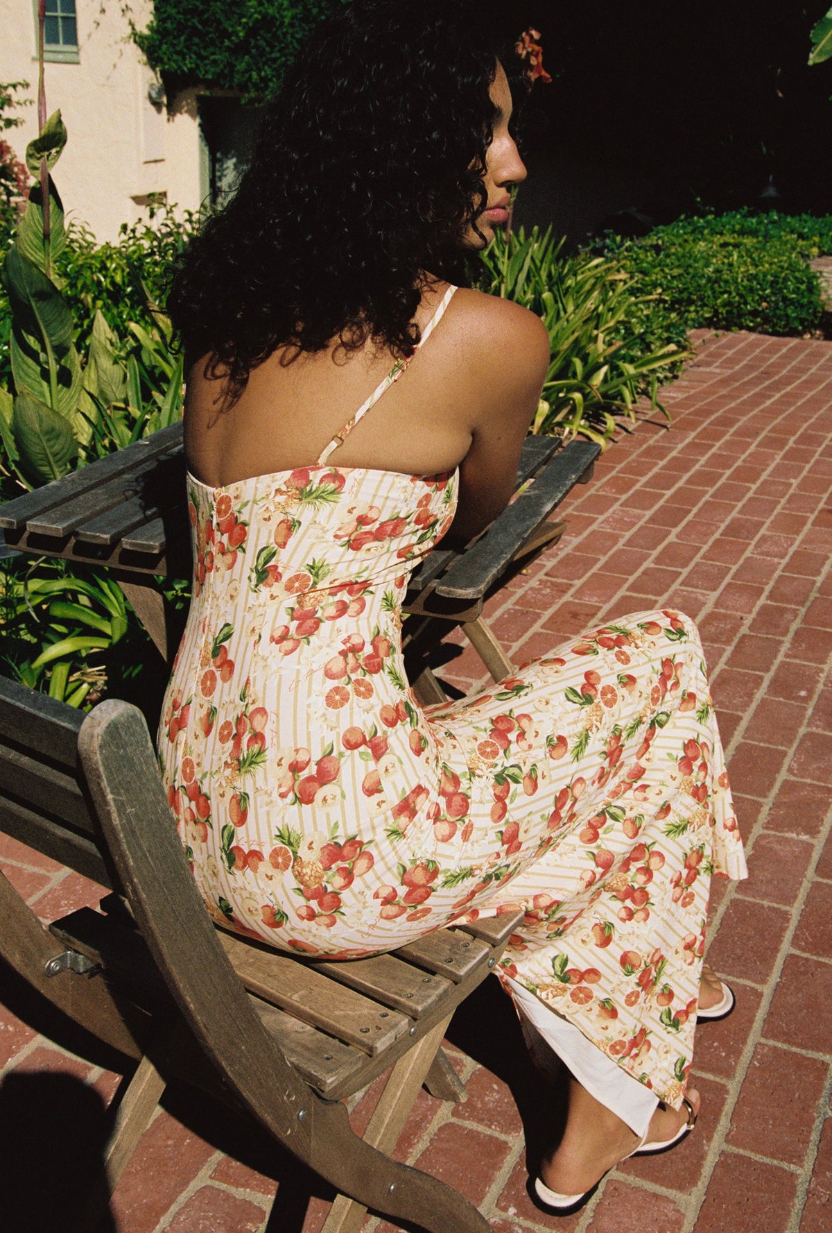 Melrose Maxi Slip Dress in Italian Oranges