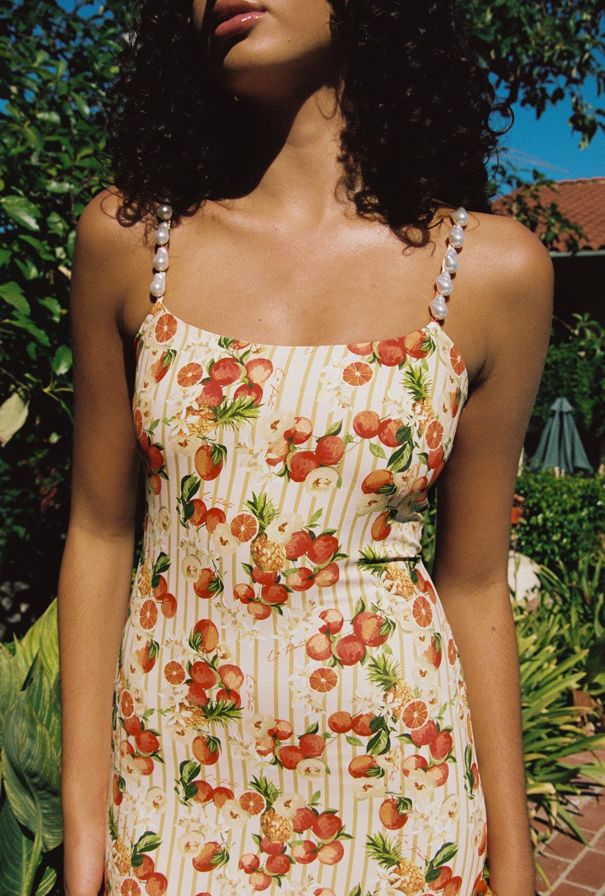 Melrose Maxi Slip Dress in Italian Oranges