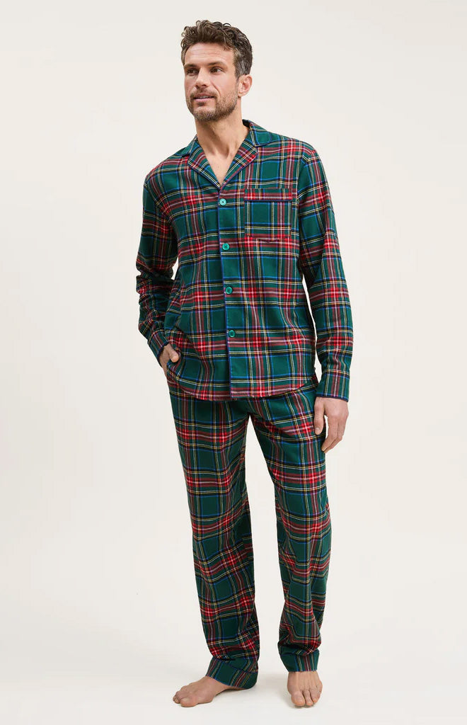 Men’s Brushed Twill Pajama Set in Kensington Tartan