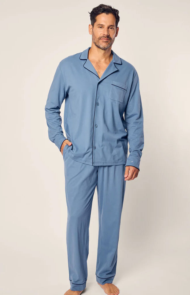 Men’s Pima Pajama Set in Mystique Blue