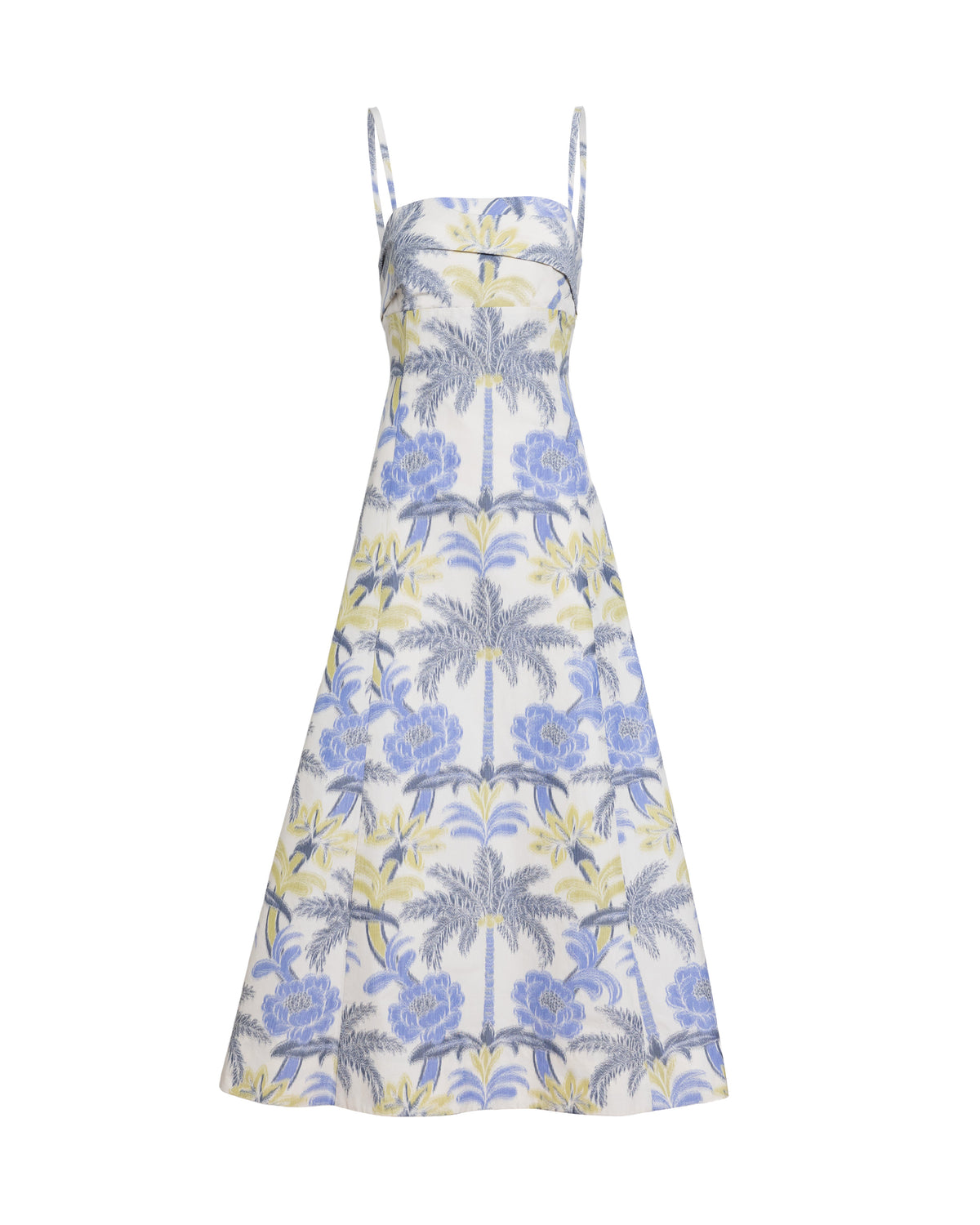 Meredith Dress in Cream/Cornflower Multi