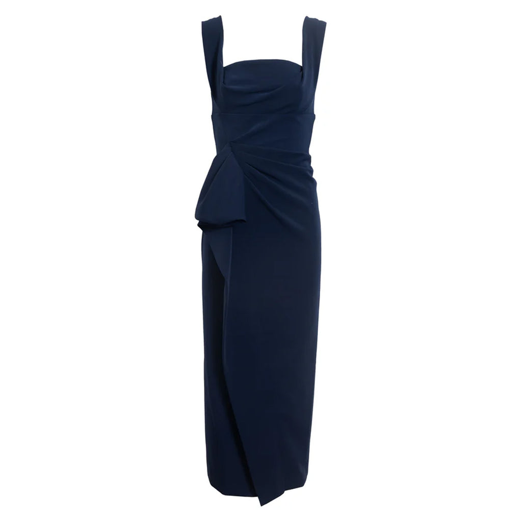 dreamy date night navy blue sleeveless midi dress Karen Kane Brigitte Jersey Midi Dress