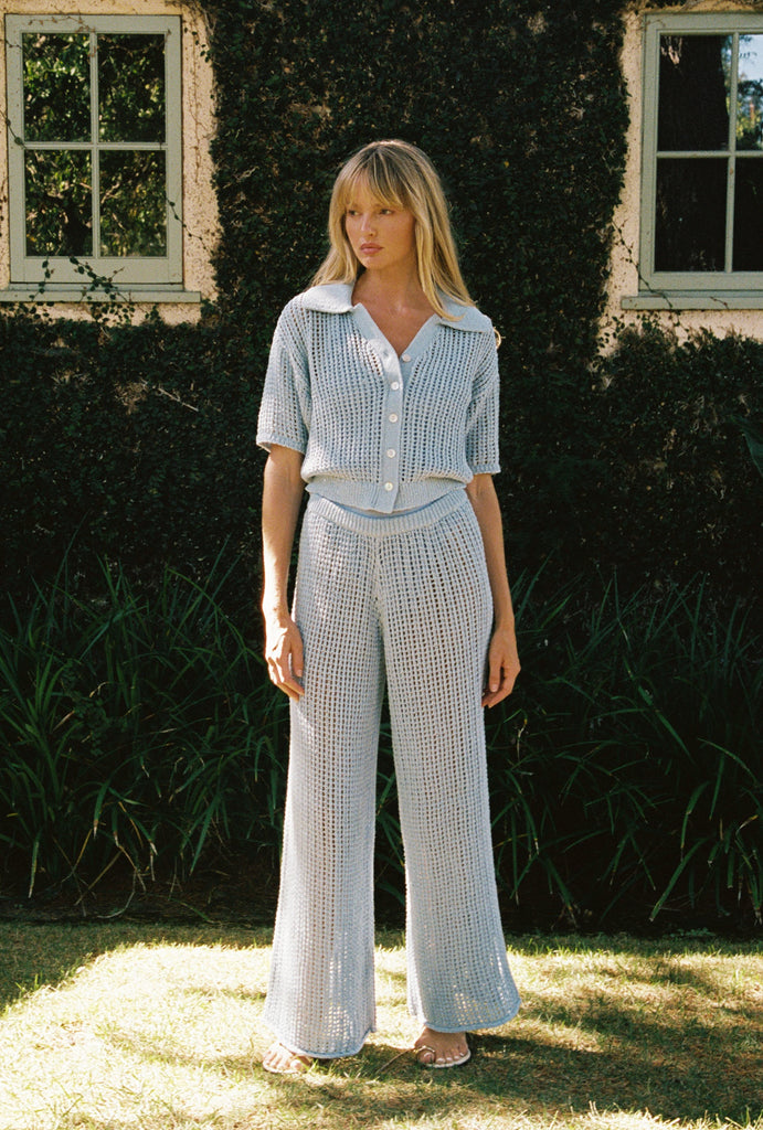Ophelia Cloud Knit Top in Cashmere Blue