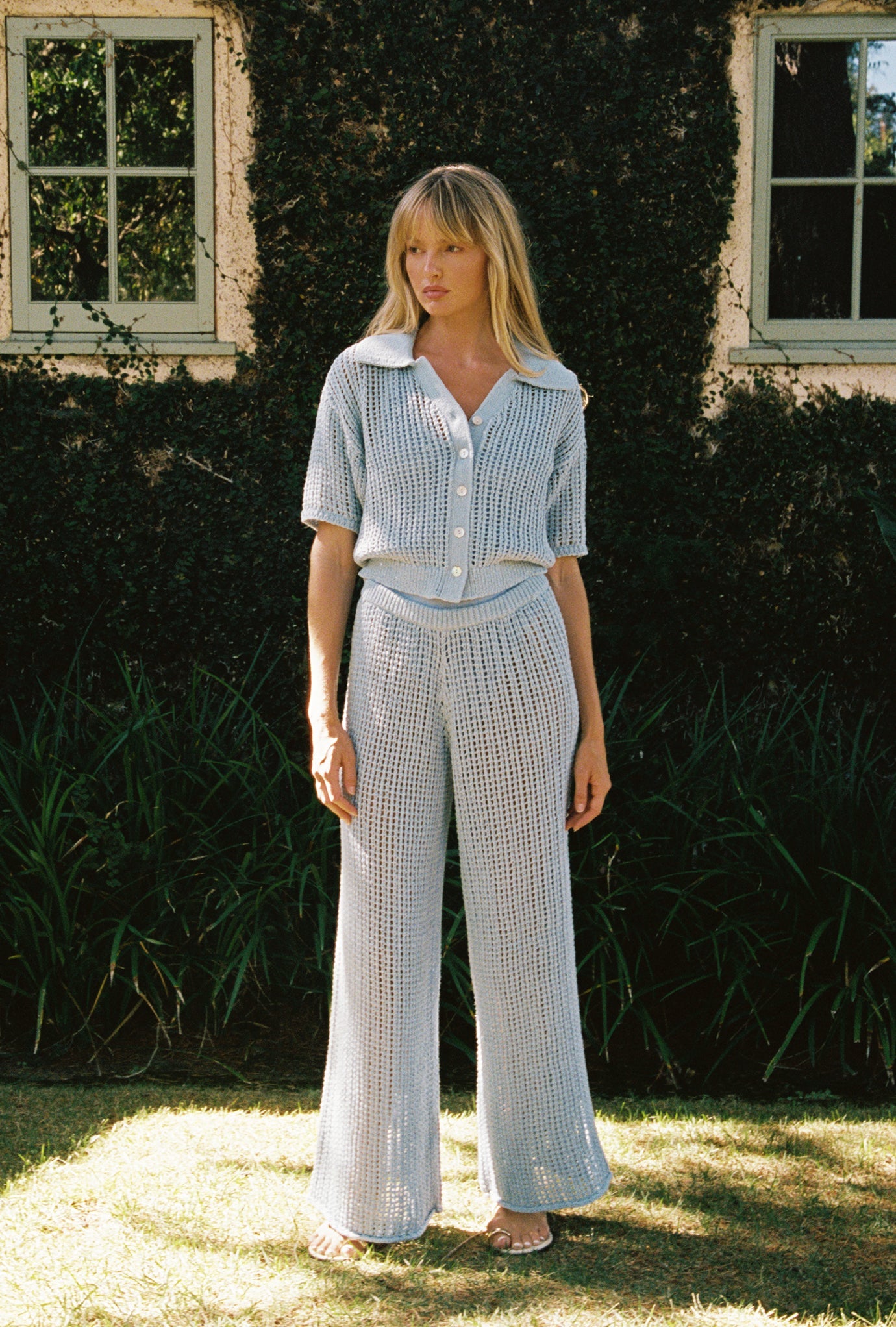 Mia Cloud Knit Pant in Cashmere Blue