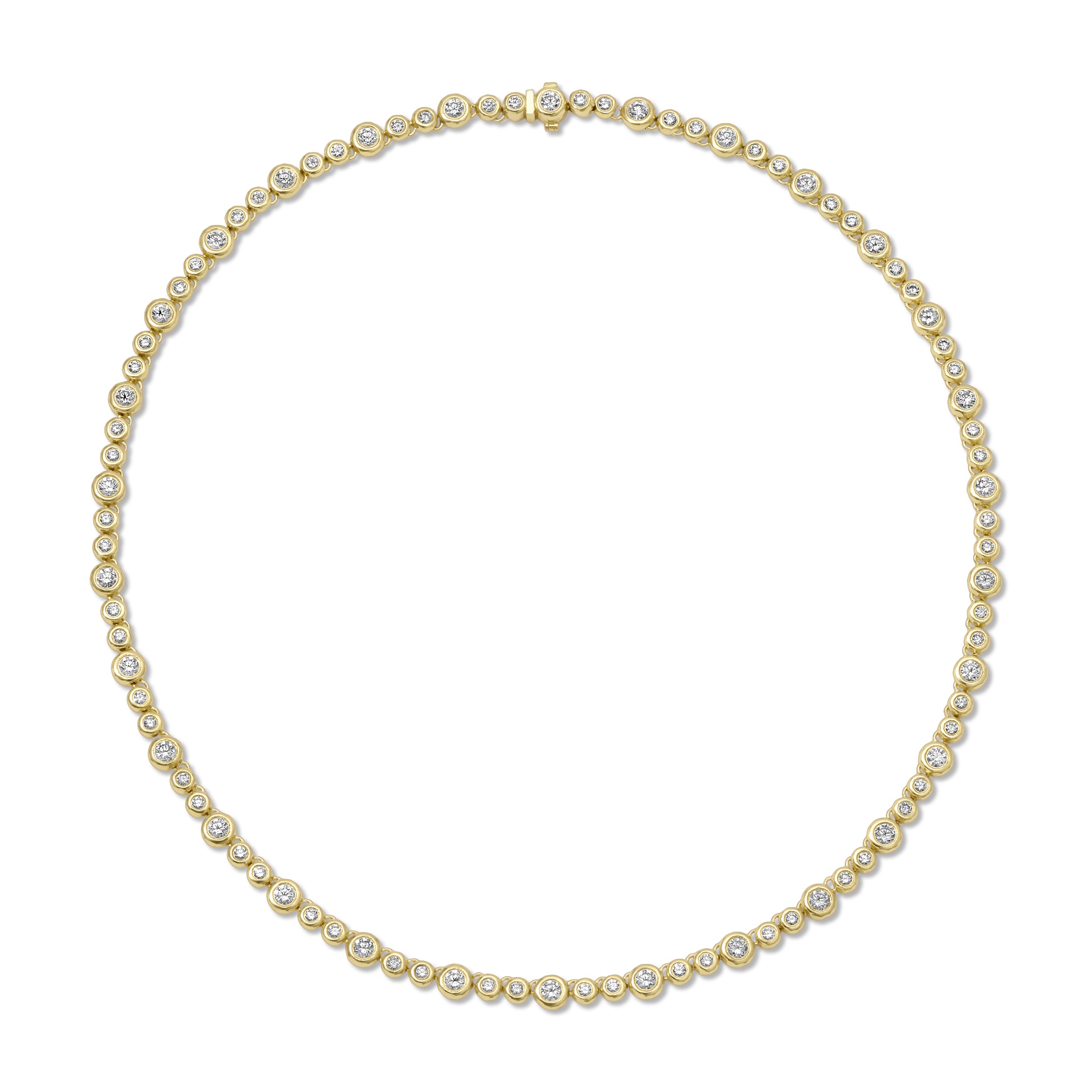 Micro Nesting Gem Tennis Necklace in Diamond
