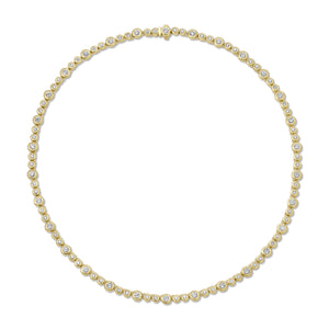 Micro Nesting Gem Tennis Necklace in Diamond