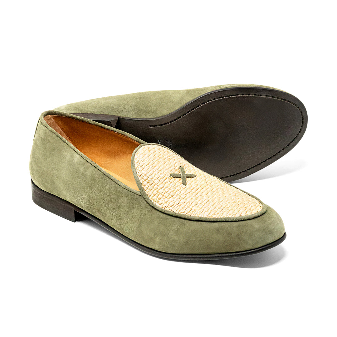 Women's Olive Raffia Milano Loafer