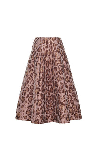 Mimosa Skirt in Painted Animal Blush Metallic Jacquard