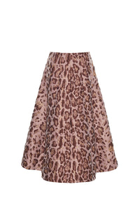 Mimosa Skirt in Painted Animal Blush Metallic Jacquard