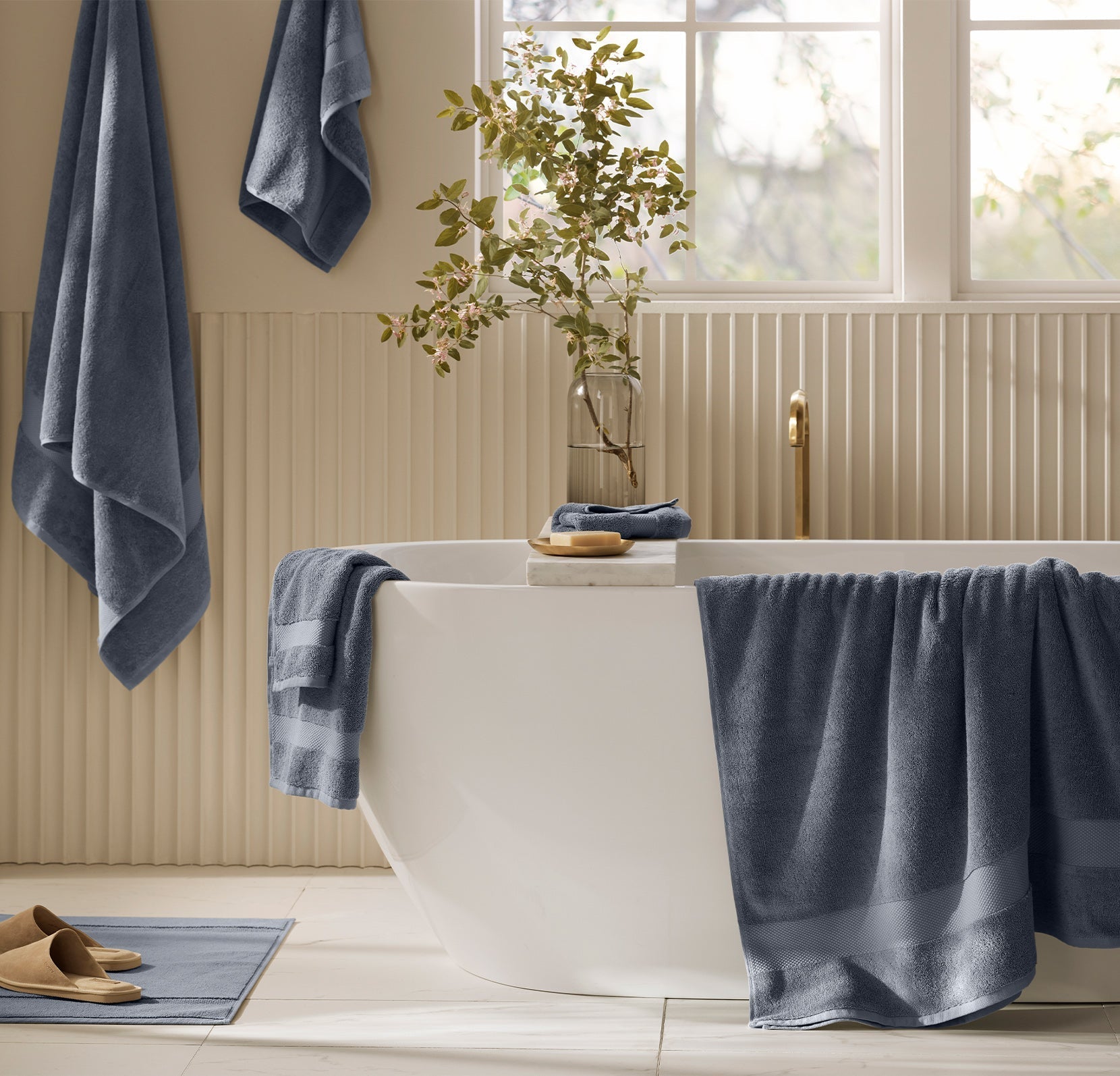 Plush Bath Sheet Set in Mineral