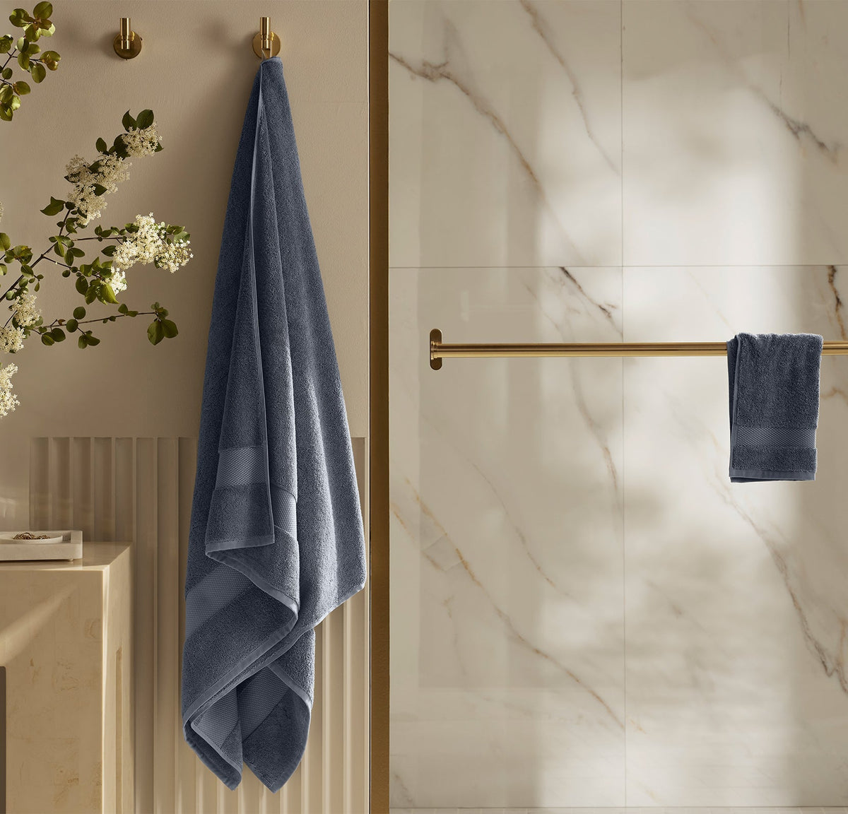 Plush Bath Sheet Set in Mineral