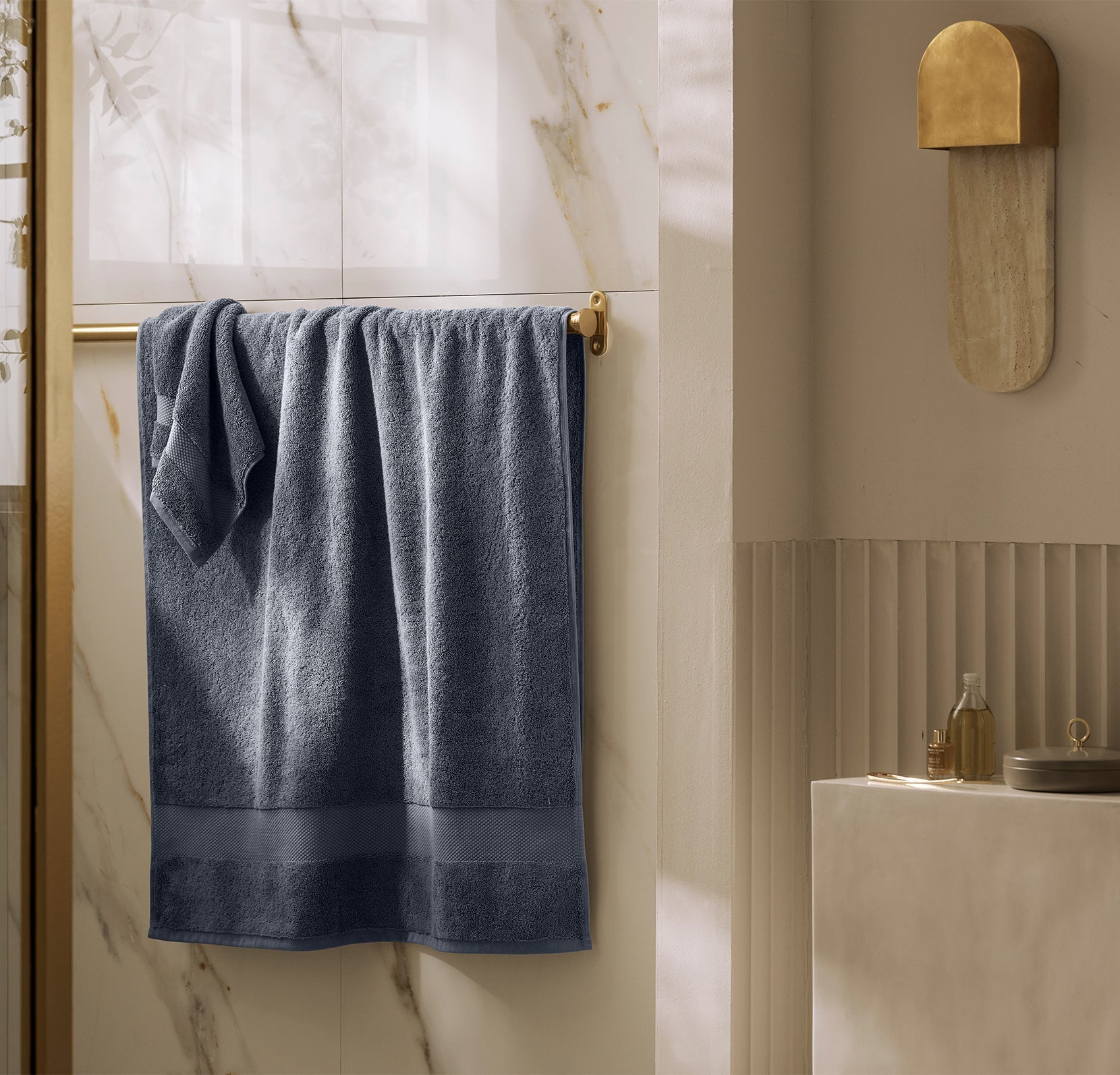 Plush Bath Towel in Mineral