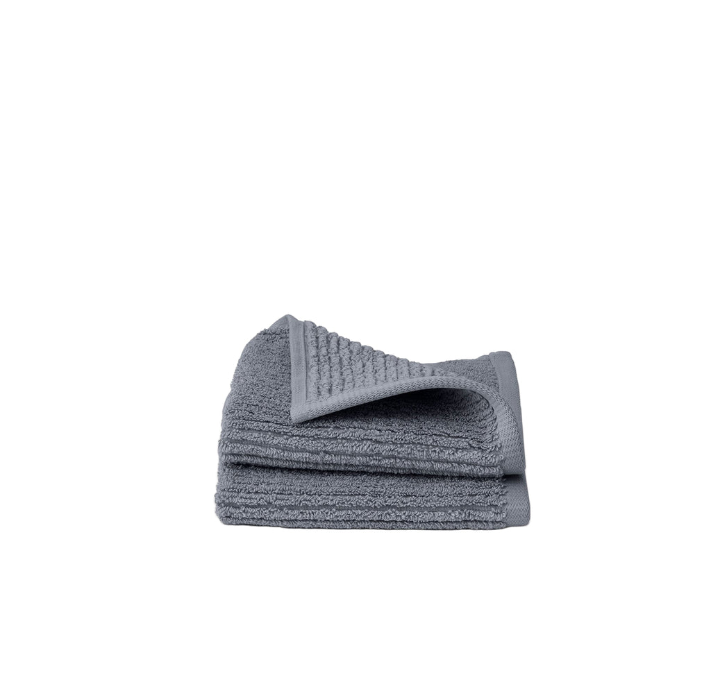 Turkish Ribbed Washcloth in Mineral, Set of 2