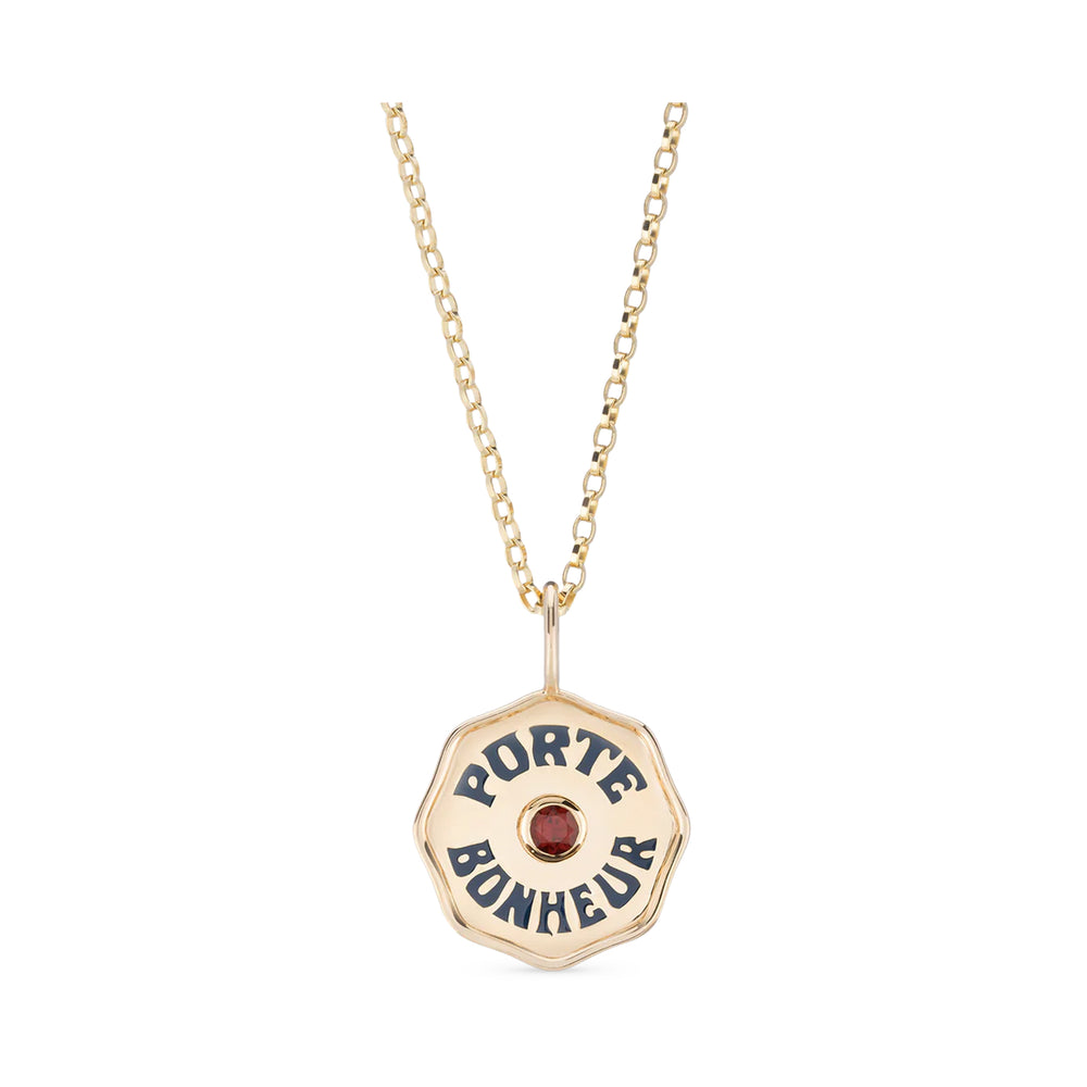 Mini Enamel Porte Bonheur Necklace