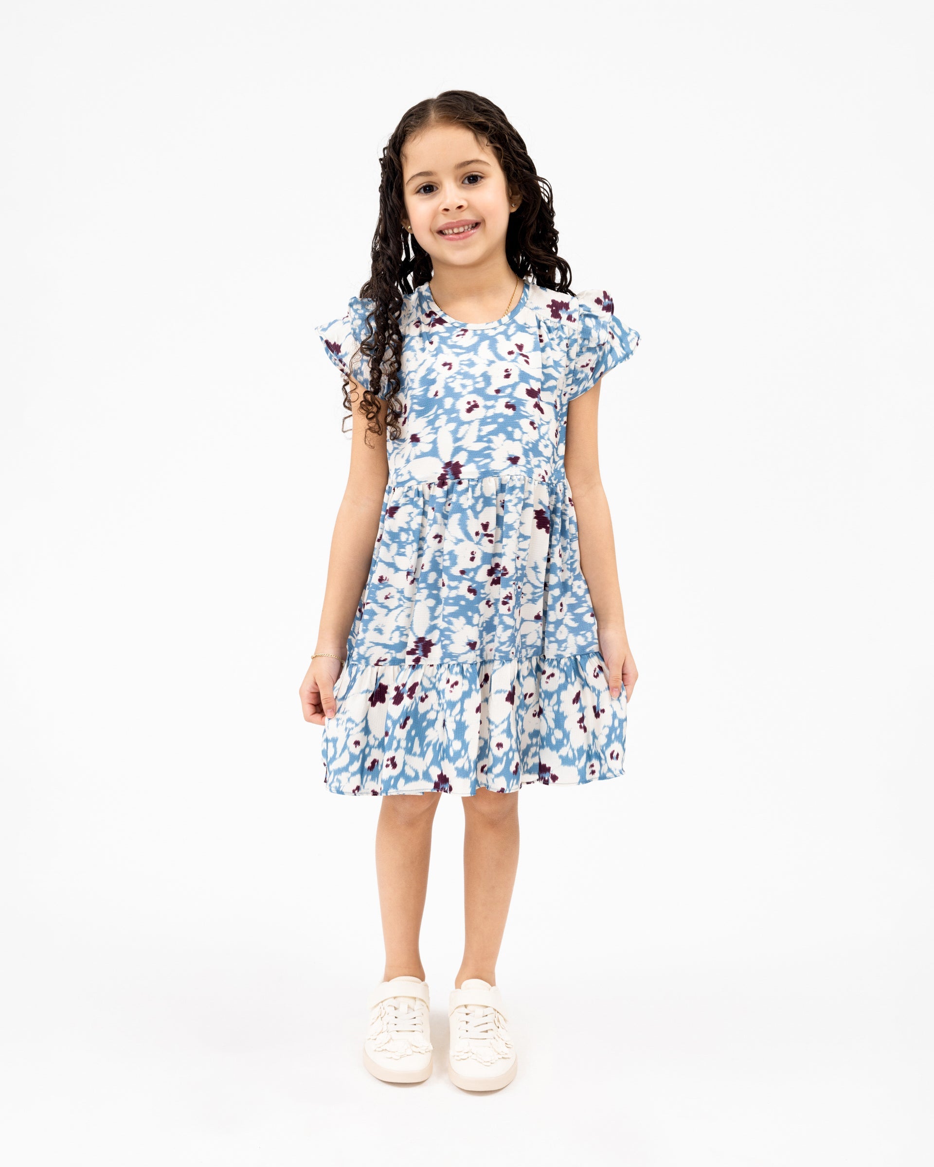 Mini Maribel Dress in Cream & Blue Bird Multi