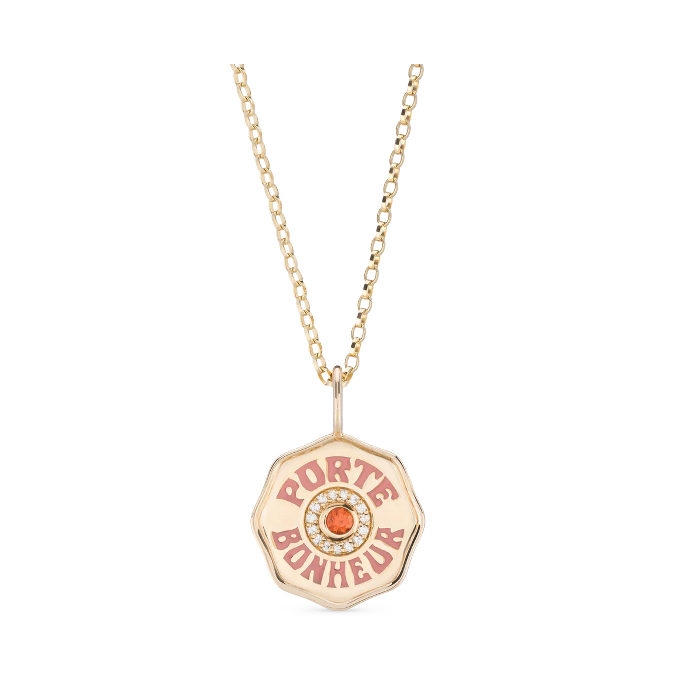 Mini Porte Bonheur Necklace with Diamond Halo