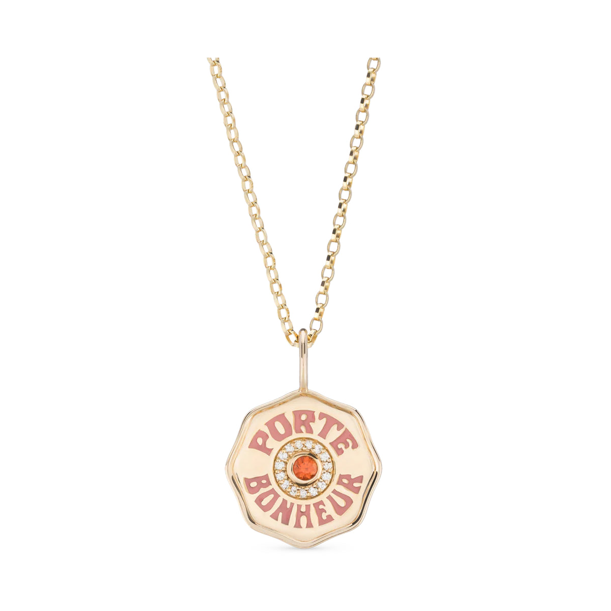 Mini Porte Bonheur Necklace with Diamond Halo