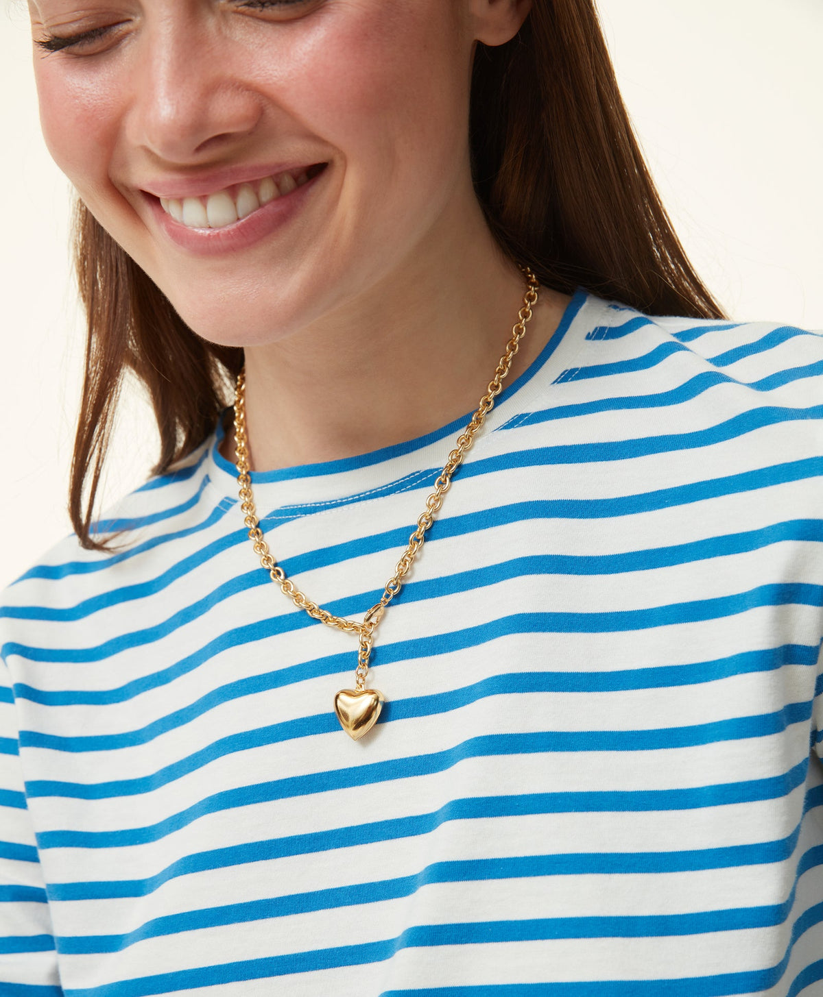 The Mini Puffy Heart Necklace in Gold