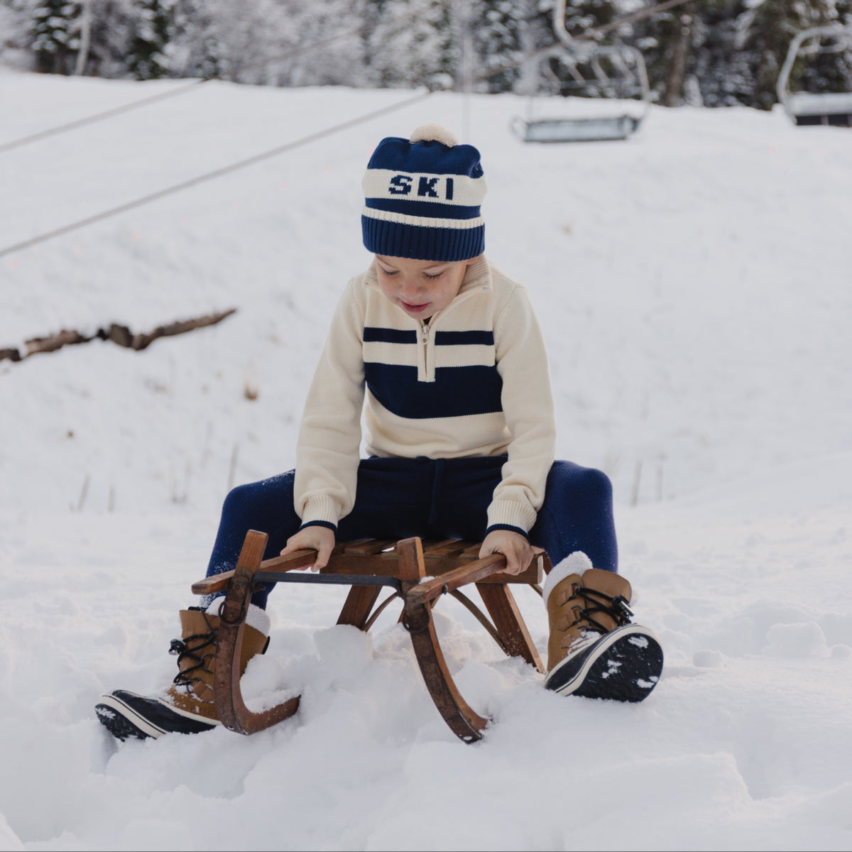 Unisex Cream Half Zip Sweater