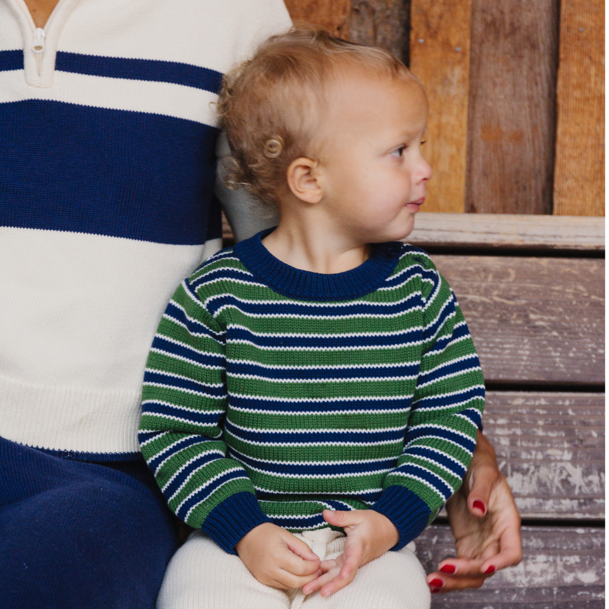 Unisex Evergreen Stripe Knit Sweater