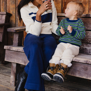 Women’s Navy Wide Leg Knit Pant