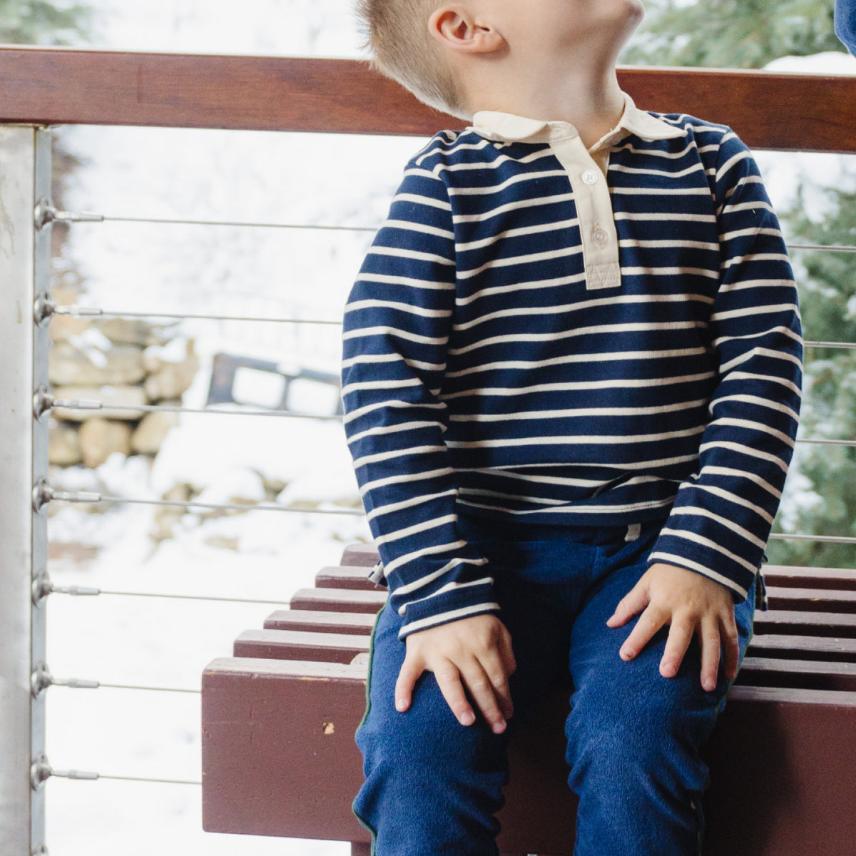 Unisex Navy Stripe Rugby Shirt