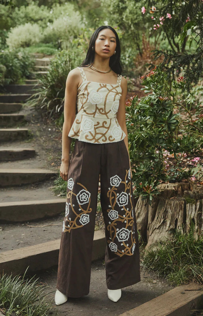 Miranda Top in Khaki Garden