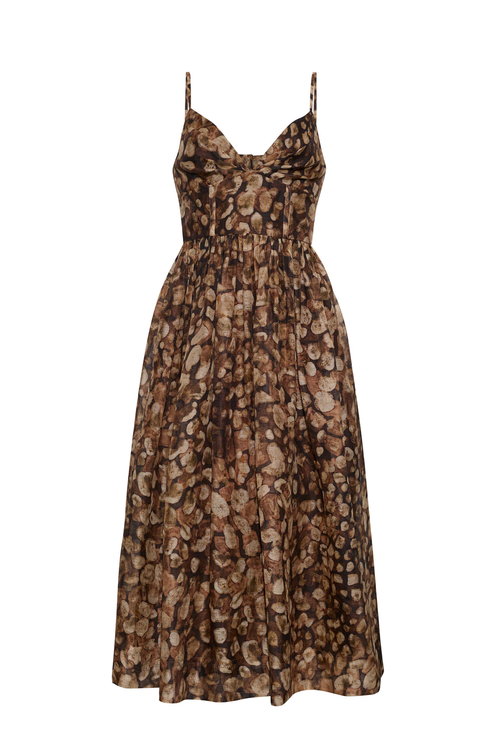 Miro Midi Dress in Galets Brown