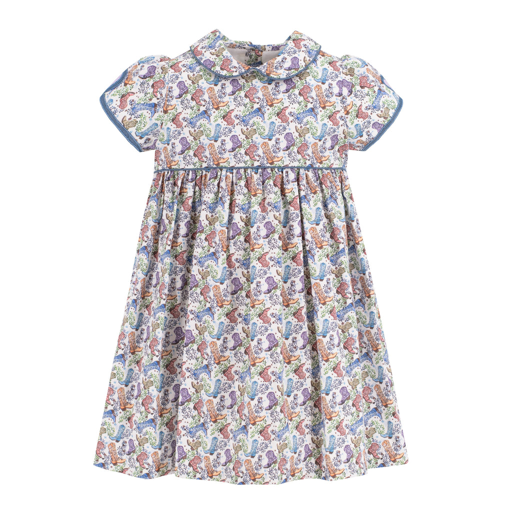Sarita Girl Dress in Boots Print