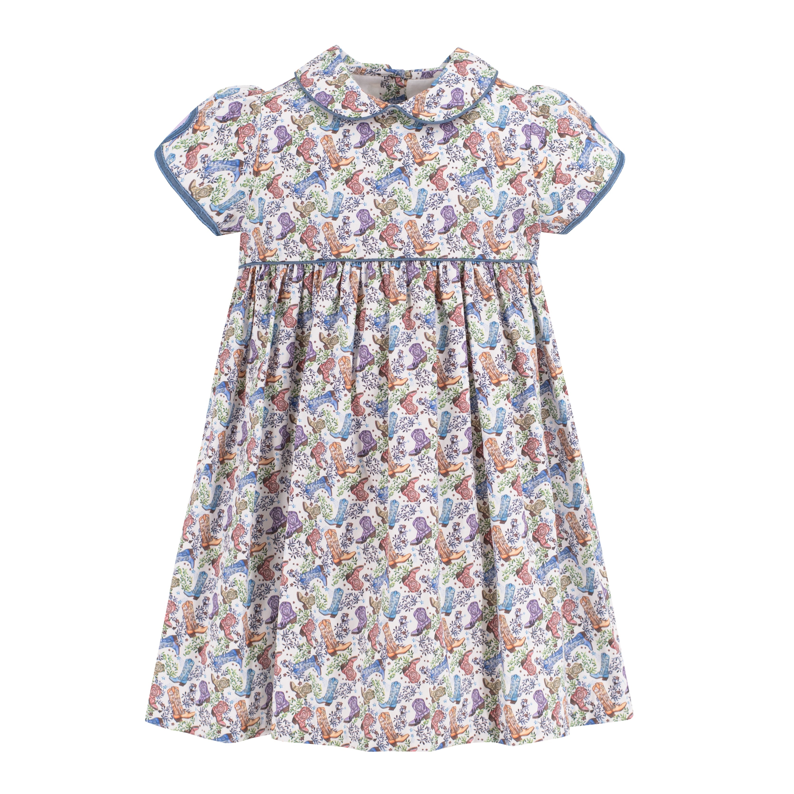 Sarita Girl Dress in Boots Print
