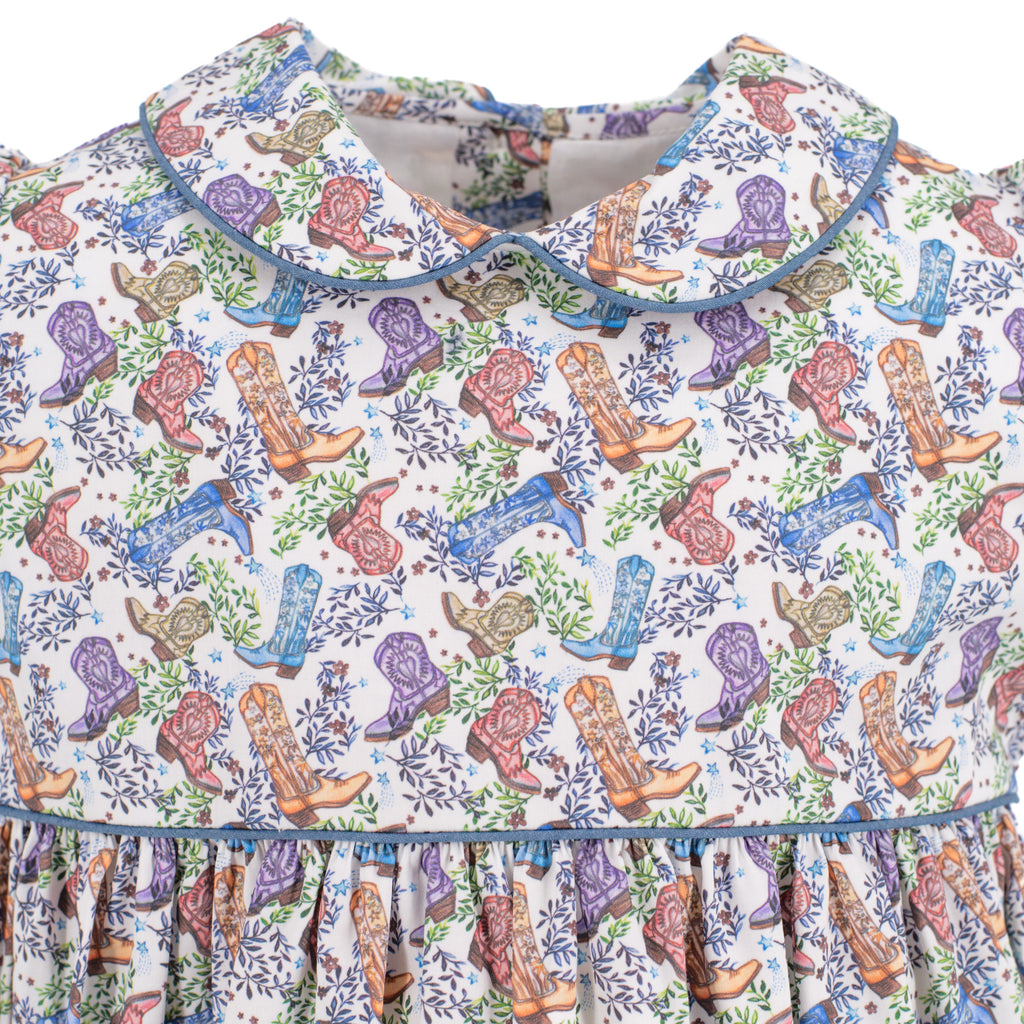 Sarita Girl Dress in Boots Print