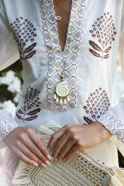 ASHA by Ashley McCormick Mocha Calliope Kaftan | Over The Moon