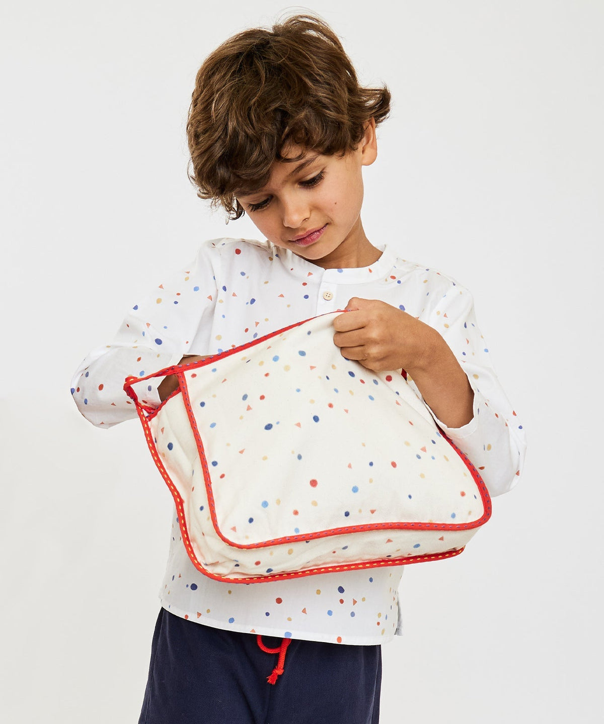 Large Zip Bag in Signature Dot