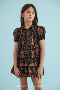 Matching kids dress in Glen Paisley.