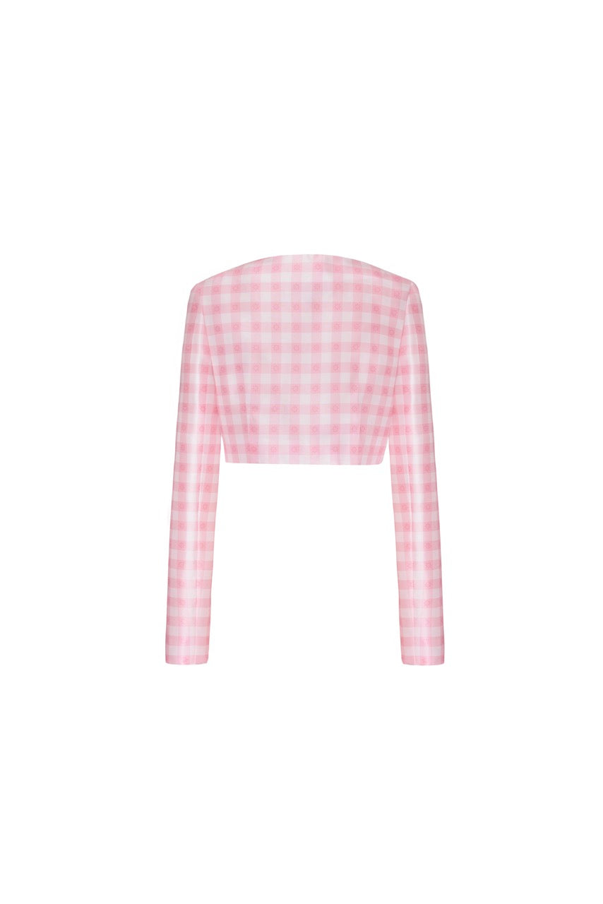 The Bea Jacket in Pink & White