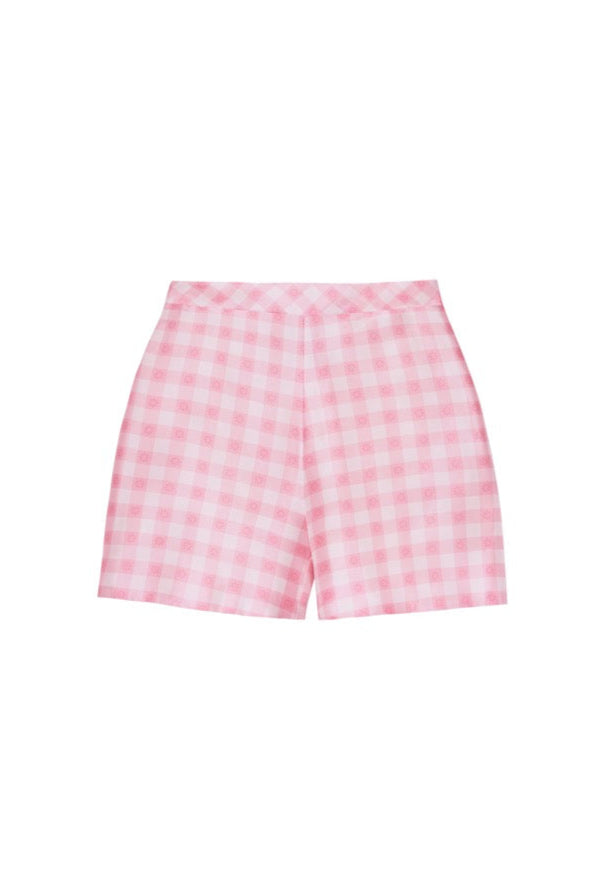 The Mona Short in Pink & White