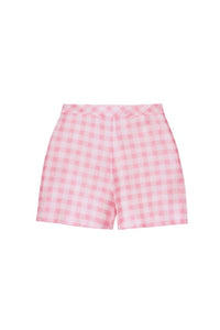 The Mona Short in Pink & White