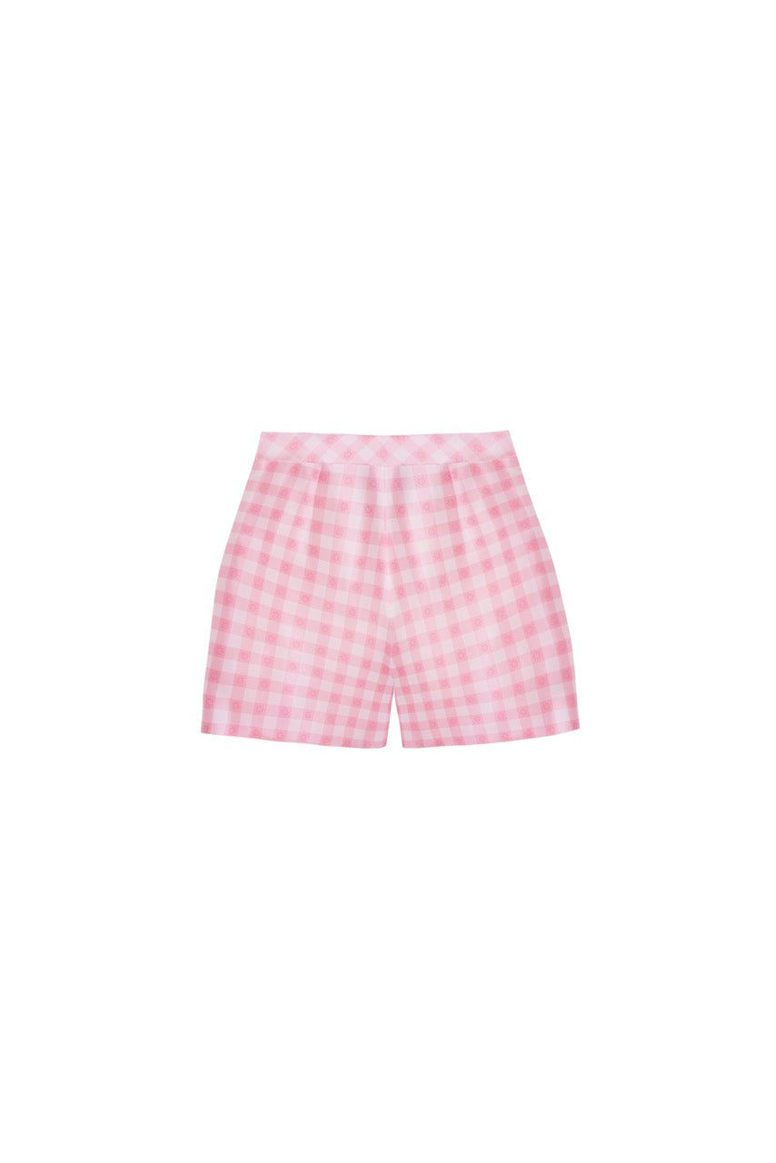 The Mona Short in Pink & White