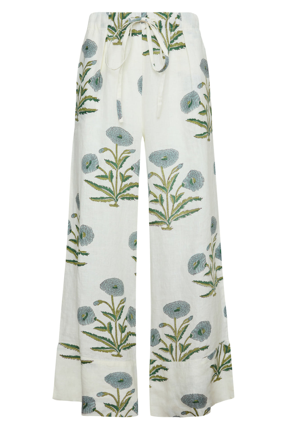 Montecito Wide Leg Pant in Blue Flower