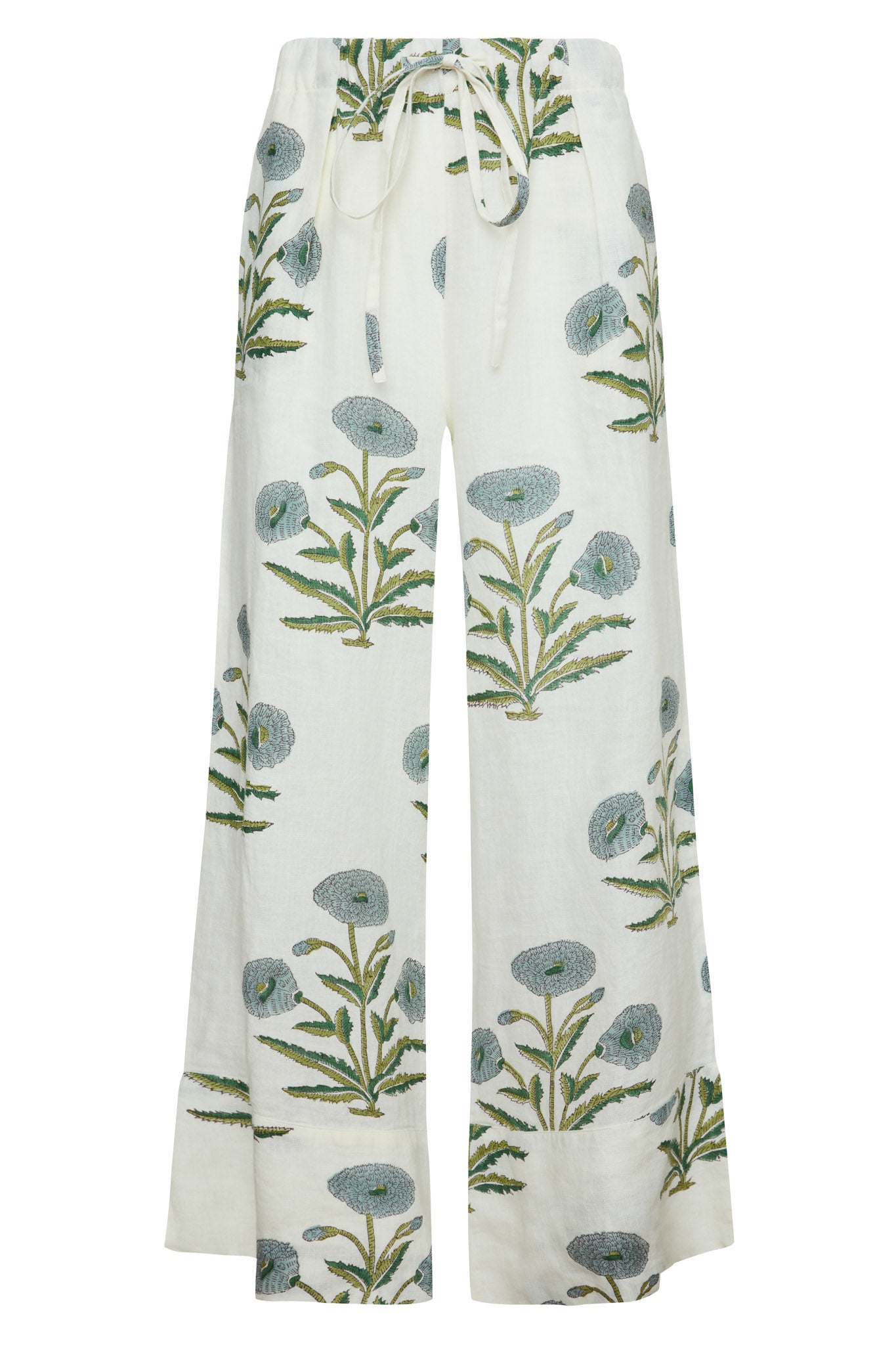 Montecito Wide Leg Pant in Blue Flower