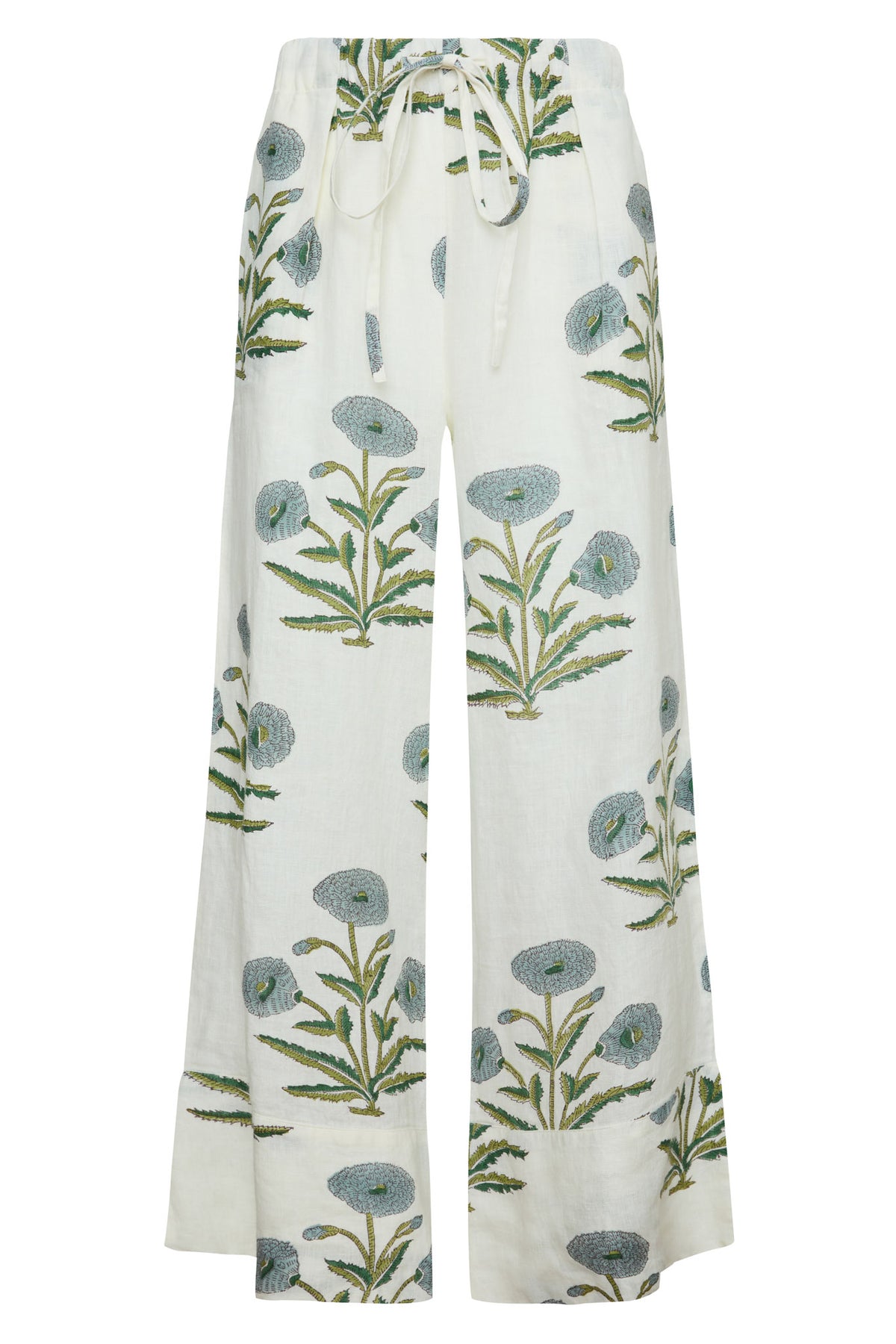 Montecito Wide Leg Pant in Blue Flower